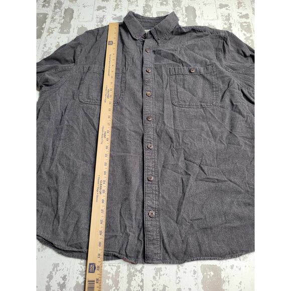 2711 Duluth Trading Co. Gray 100% Cotton Flannel LS Button Down 2XLT - Picture 4 of 5